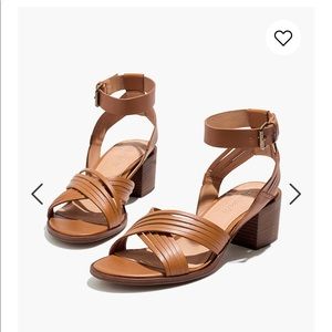 Madewell The Samira Sandal in English Saddle-Sz 10